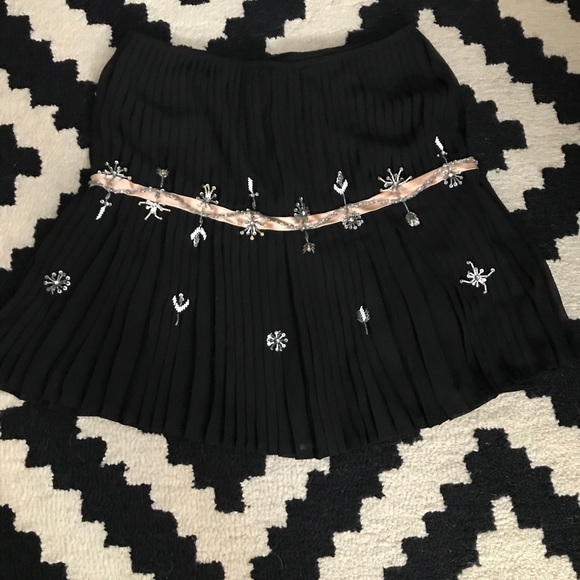 Moda International Dresses & Skirts - Moda Black Pleated Beaded Skirt. Sz. 6. NWOT